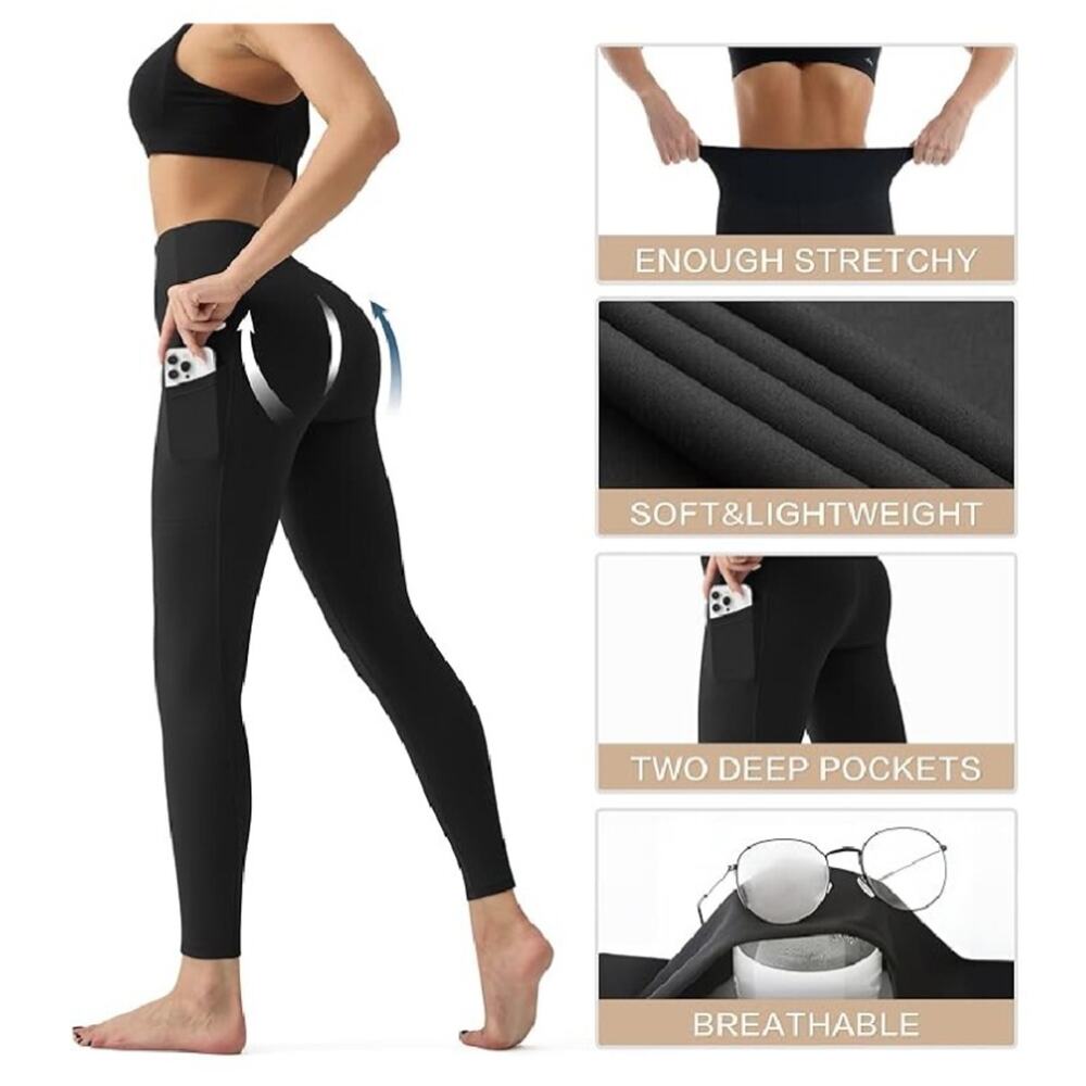 High Waisted Leggings for Women - Tummy Control Yoga Pants for Workout Running A - Picture 5 of 5